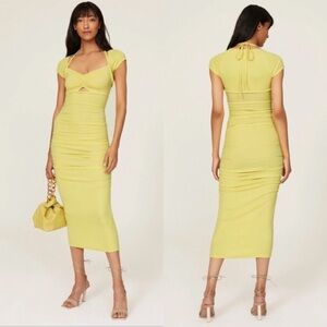Jonathan Simkhai layered ribbed bodycon midi dress 13845